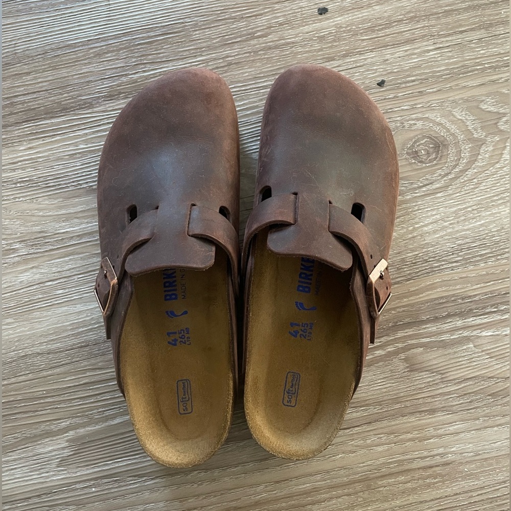 LIKE NEW Birkenstock Boston Oiled Leather Habana EU size 41 (US 10-10.5) Narrow